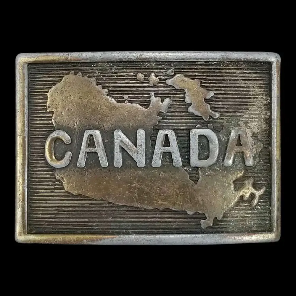 Vintage Belt Buckle Map Of Country Of Canada‎